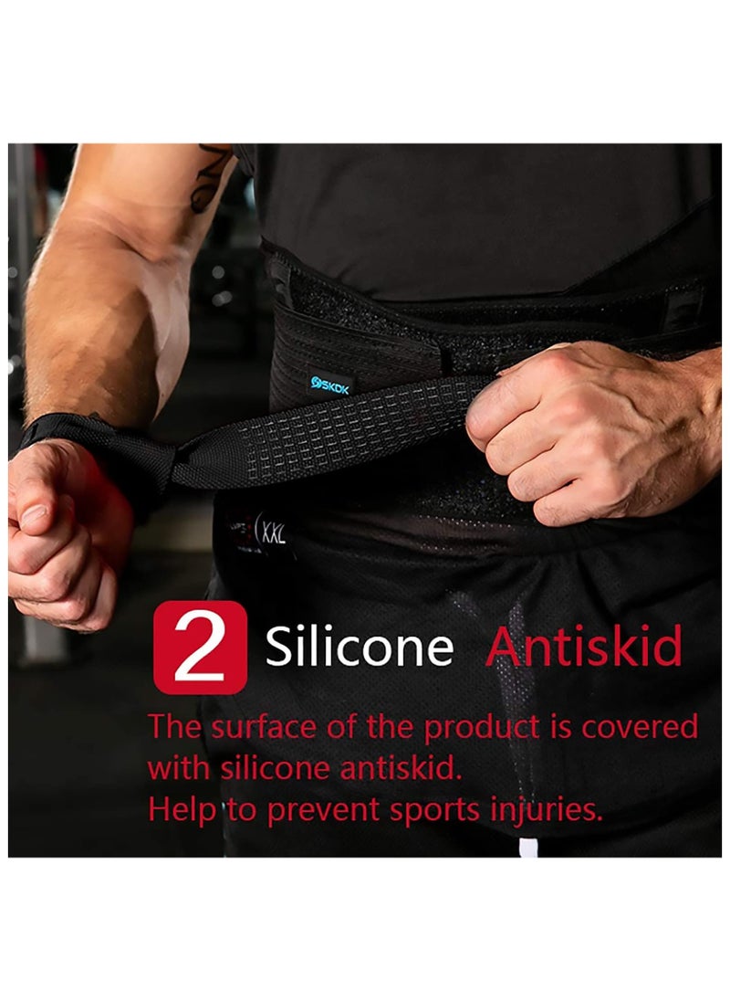 SKDK SKDK Cotton Hard Pull Wrist Lifting Straps Grips Band-Deadlift Straps with Neoprene Cushioned Wrist Padded and Anti-Skid Silicone - for Weightlifting, Bodybuilding, Xfit, Strength Training (Army Green)  - Image 5