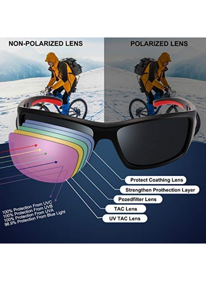 PUKCLAR Polarised Sports Sunglasses for Men Women Driving Sunglasses Cycling Running Fishing Goggles - Image 5