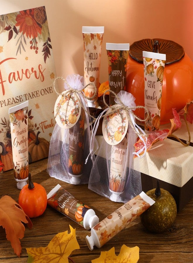 Leelosp 24 Sets Thanksgiving Fall Hand Cream Set Mini Pumpkin Hand Lotion with Tag and Organza Gift Bags Fall Gifts Set for Dry Cracked Hands Autumn Thanksgiving Baby Shower Party Favors - Image 3