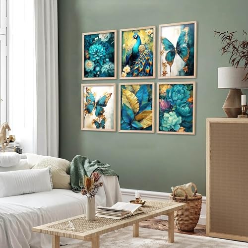 walllane - Painting for Wall Decoration - Floral Painting for Living Room Bedroom Office Room Decor - Premium Digital Paintings with Frame for Home Decoration - Pack of 6 (10x13 inch, C) - Image 4