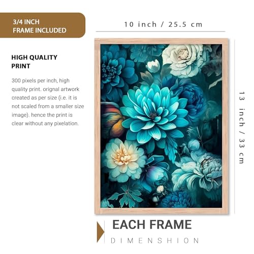 walllane - Painting for Wall Decoration - Floral Painting for Living Room Bedroom Office Room Decor - Premium Digital Paintings with Frame for Home Decoration - Pack of 6 (10x13 inch, C) - Image 2