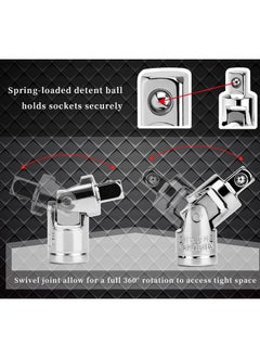 Quicknik Quicknik Tool Kit 46Piece 14inch Screwdriver Drive Socket Wrench Set Ratchet Mechanic Tools Kit Bit Sockets with Extension Bar for Automotive Repair Household Metric with Storage Case  - Image 4