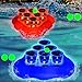mishunyus 20 Pcs Glow Pool Pong GamesLight Up Floating Pool GamesPool Party Games for DaytimeNighttime2 Inflatable Pong RackRed Blue12 Glow Cups 6 Glowing Balls - Image 2
