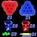 mishunyus 20 Pcs Glow Pool Pong GamesLight Up Floating Pool GamesPool Party Games for DaytimeNighttime2 Inflatable Pong RackRed Blue12 Glow Cups 6 Glowing Balls - Image 3