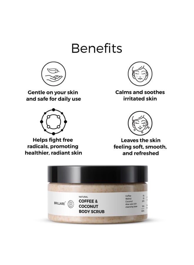 BRILLARE Coffee & Coconut Body Scrub Energized & Moisturised Skin - Image 5