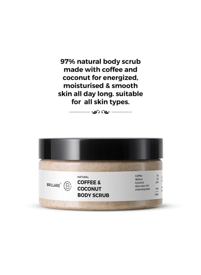 BRILLARE Coffee & Coconut Body Scrub Energized & Moisturised Skin - Image 3