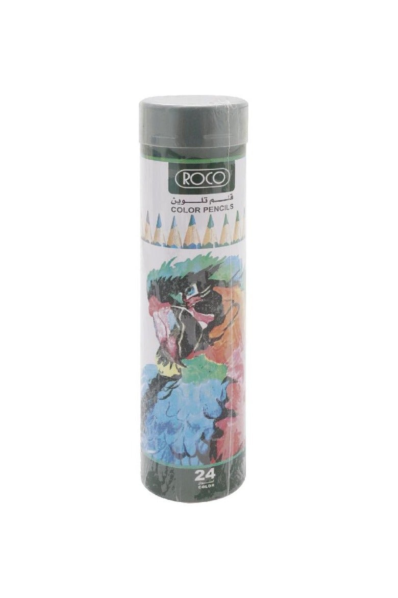روكو مجموعة أقلام تلوين ألوان متنوعة متوسطة ٢٤ لونًا