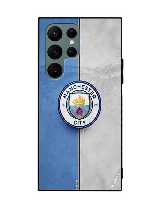 VR CREATIVE Protective Case Cover For Samsung Galaxy S22 Ultra 5G Manchester City Design Multicolour - Image 1