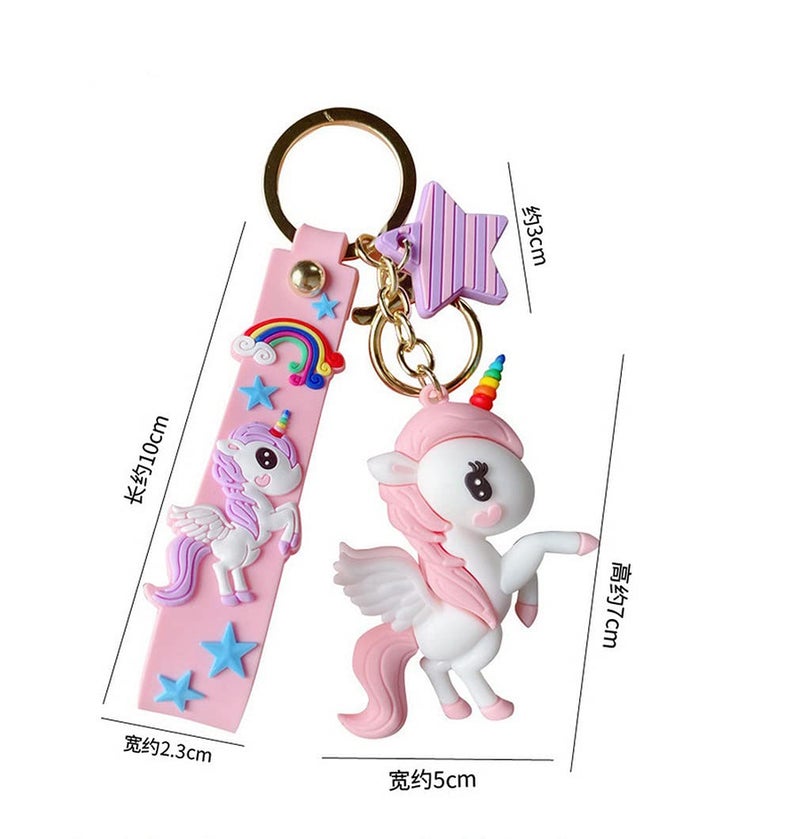 HAIQILIN Pink Unicorn Keychain backpack keychains for girls - Image 3