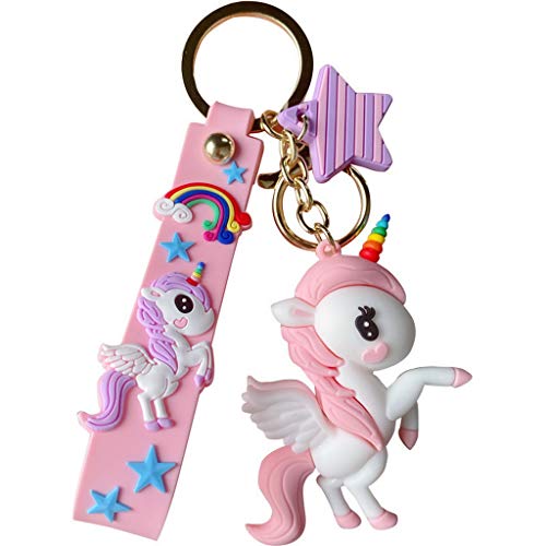 HAIQILIN Pink Unicorn Keychain backpack keychains for girls - Image 1