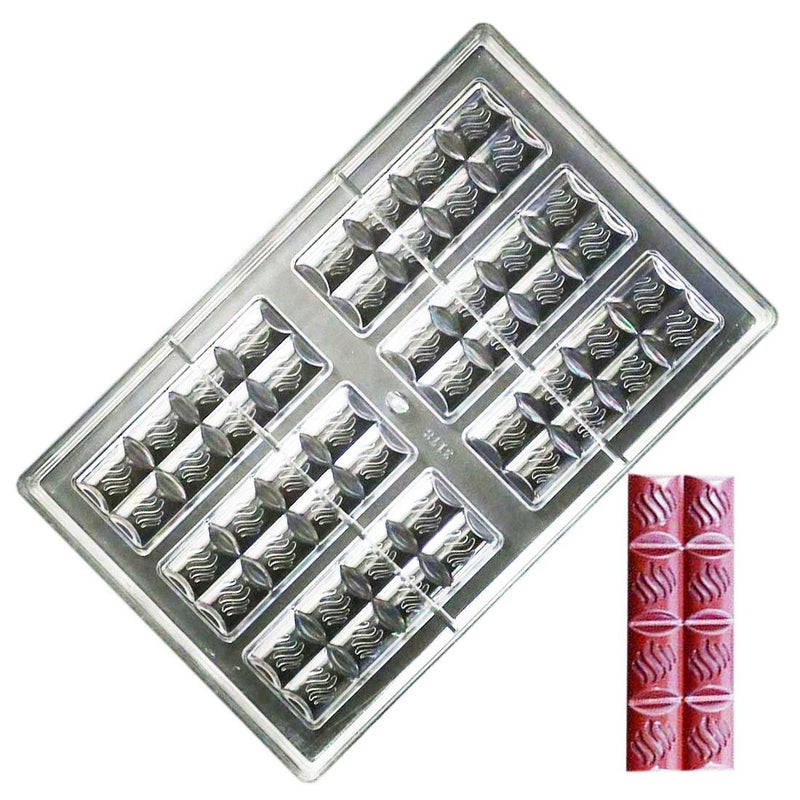 Polycarbonate Chocolate Mold DIY Candy Mould Clear Hard Plastic Bakeware Pastry Tools Chocolate Bar Mould S219338