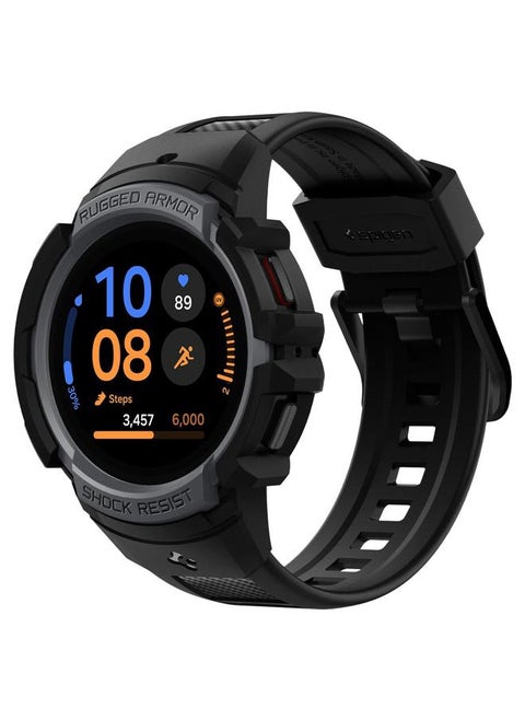 Rugged Armor Pro Designed for Samsung Galaxy Watch FE (2024), 5 40mm (2022), 4 40mm (2021) Band with Case Protector - Charcoal Gray