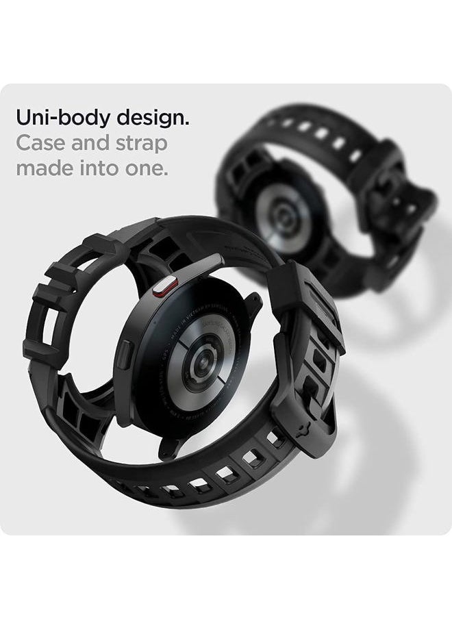 Spigen - Rugged Armor Pro Designed for Samsung Galaxy Watch FE (2024), 5 40mm (2022), 4 40mm (2021) Band with Case Protector - Charcoal Gray - Image 1