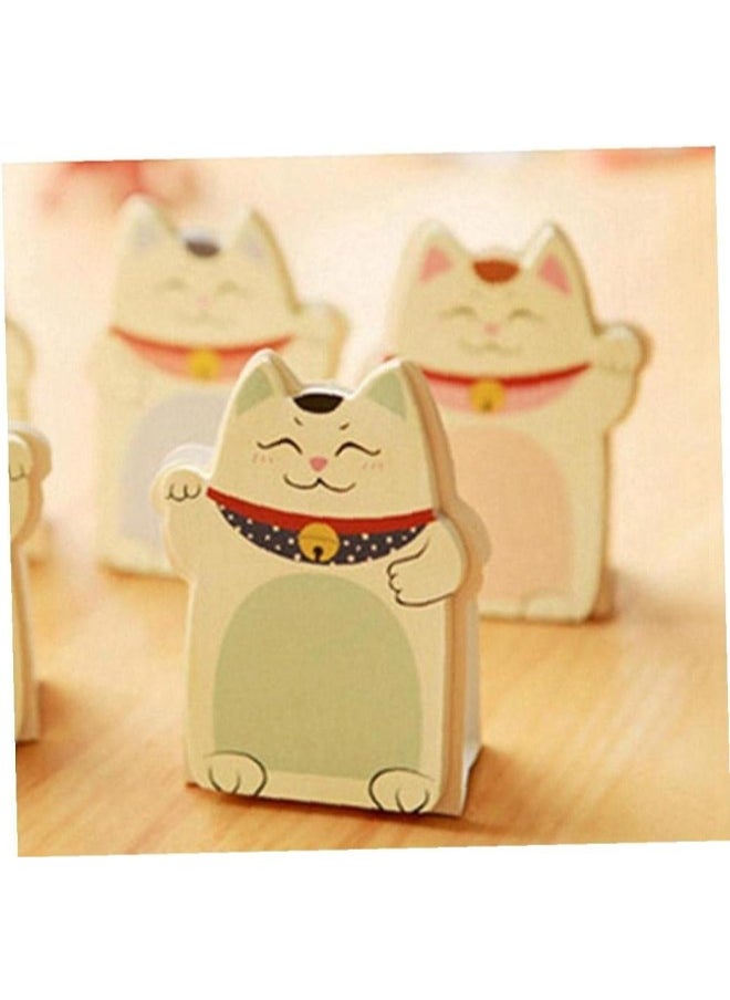 silvercnc 6pcs Cute Lucky Cat Shaped Notes Students School Reward Gift Children Learning Stationery  - Image 1