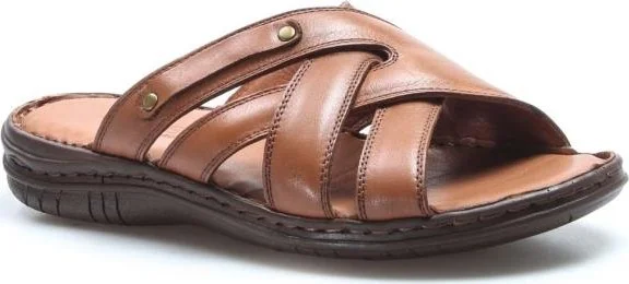 Fast Step Genuine Genuine Leather Men's Flat Slippers 952MA125
