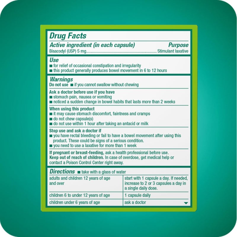 Dulcolax Stimulant Laxative Liquid Gels Predictable  Effective Constipation Relief Relieves Constipation Related Symptoms Bisacodyl 5 mg No Added Parabens GlutenFree  SugarFree 20Count - Image 2