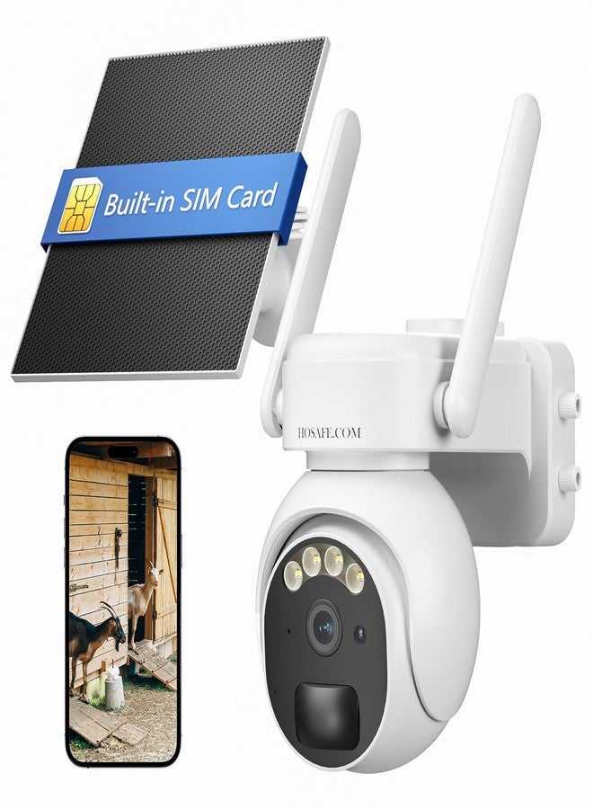 HOSAFE.COM 4G LTE Security Camera Outdoor, 360° PTZ Outdoor Camera for Remote Areas, Solar Camera Outdoor Wireless, PIR Motion Detection, 2K Color Night Vision, 2-Way Talk, IP66 Waterproof, Wall/Ceiling Mount - Image 1