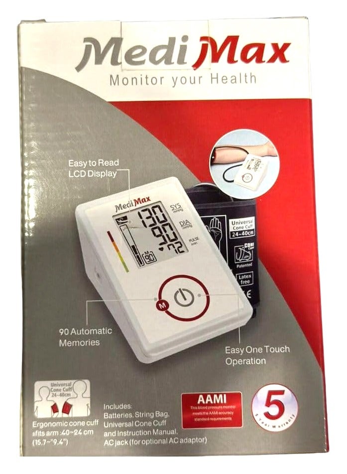 MEDI MAX CF155 Blood Pressure Monitor - Digital Blood Pressure Monitor with Adjustable Strap, Large Screen and Memory Function - Home Health Monitor for Accurate Readings - Image 4