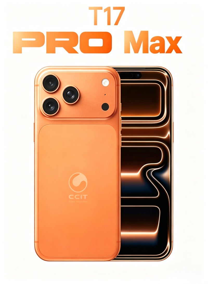CCIT T17 Promax Smartphone, 16GB RAM, 1TB Storage, 6.8-inch HD Display, 5G Network, 6000mAh Battery -Orange - Image 1