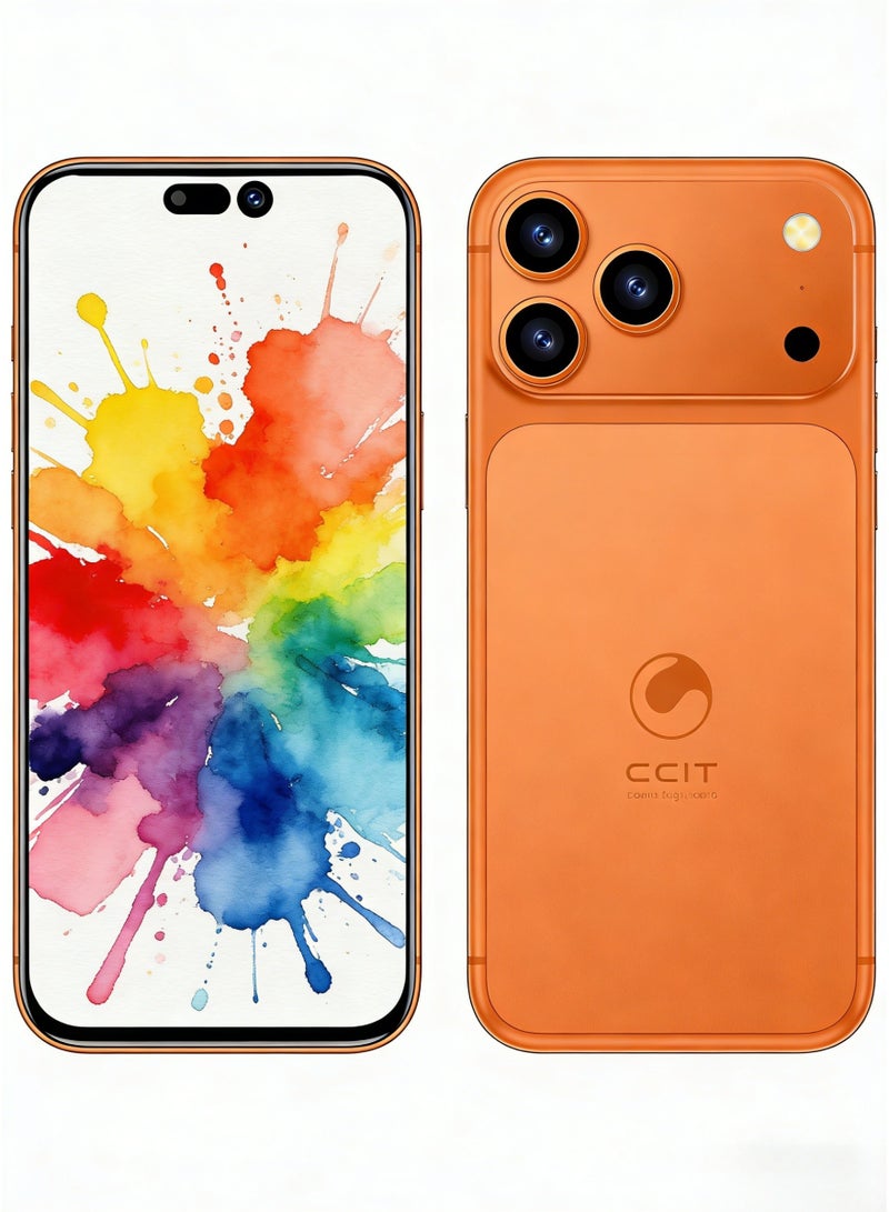 CCIT T17 Promax Smartphone, 16GB RAM, 1TB Storage, 6.8-inch HD Display, 5G Network, 6000mAh Battery -Orange - Image 2