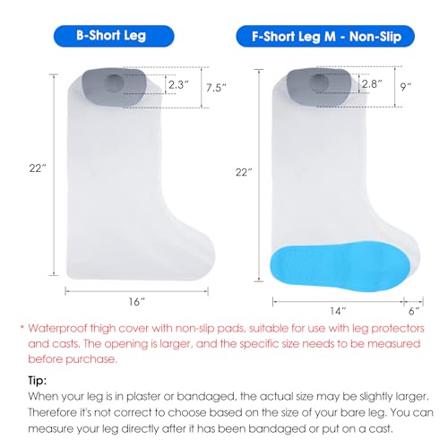 COMFYTHERA Waterproof Cast Cover for Shower Ankle Wound Protector Bath Adult Watertight Cast Bag Showering for Surgery Foot, Ankle, Burns Reusable (B-Short Leg) - Image 2