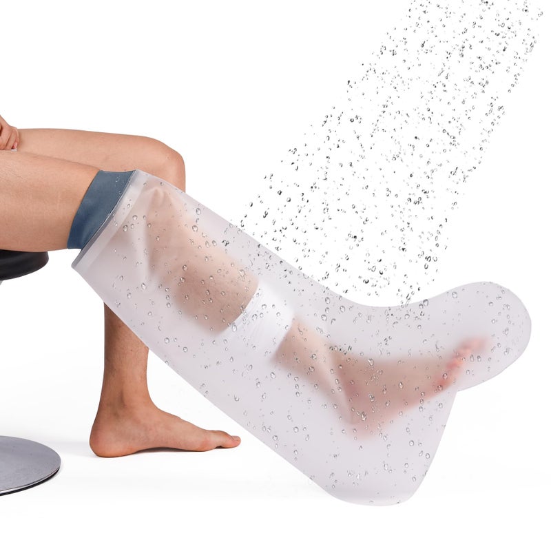 COMFYTHERA Waterproof Cast Cover for Shower Ankle Wound Protector Bath Adult Watertight Cast Bag Showering for Surgery Foot, Ankle, Burns Reusable (B-Short Leg) - Image 3