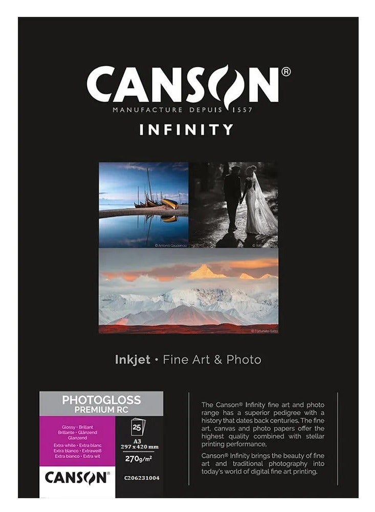 CANSON Infinity Photogloss Premium Rc Glossy A3 25 Sheets - Image 5