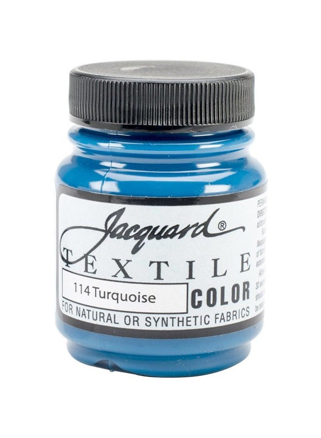 Jacquard Textile Color Turquoise - Permanent Fabric Paint for Clothes, Furniture Upholstery, Shoes or Tote Bags – Indoor & Outdoor Fabric Paint – 2.25 Oz Jar, Upholstery Fabric Paint 