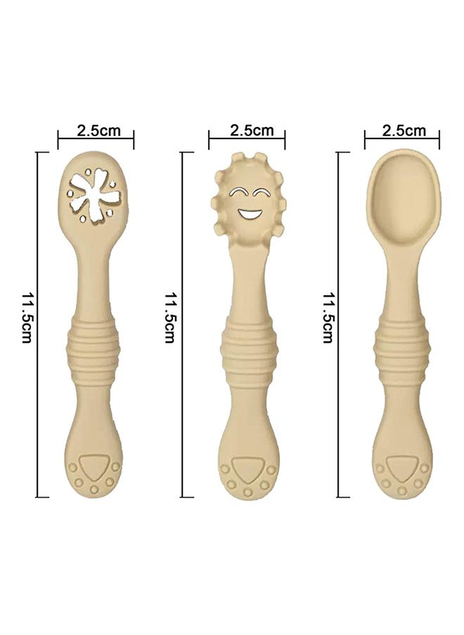 TOT Baby Silicon Spoons And Fork Set - Raw Sienna  - Image 2
