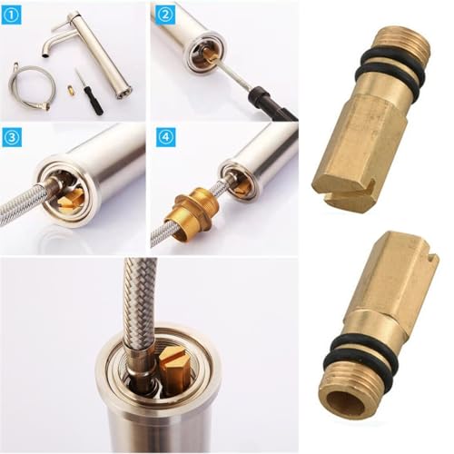 RecDec 4 Pack Kitchen Faucets Blanking Plug M10 Screw Bathroom Faucet Hot and Cold Water Inlet End Cap Plugs for Kitchen Sink Faucets with Pull Down Sprayer Faucet Connector Supply Hose Laundry Room - Image 3