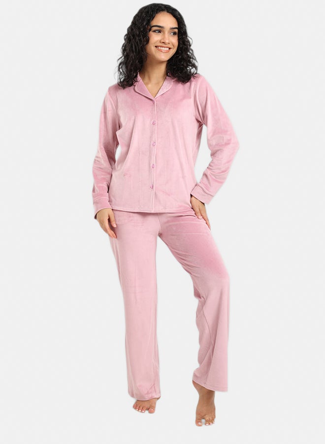 Carina Velvet Classic Pyjama Set - Image 1
