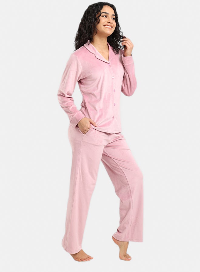 Carina Velvet Classic Pyjama Set - Image 2