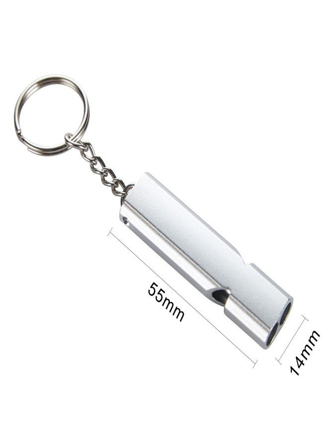 Noopel Emergency Whistles Lifeguard Safety Whistle with Lanyard and Keychain for Outdoor Camping Hiking Boating Hunting Fishing Kayak Kids Rescue Signaling Loud Survival Whistle (4 Pack Silver) - Image 4