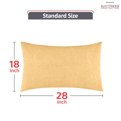 Mattress Protector Premium Waterproof Pillow Protector with Zippered Closure| Hypoallergenic & Protects from Dust Mites, Bed Bugs & Liquid Spills, Standard Size(18x28 Inch -Beige )- Pack of 4 - Image 3