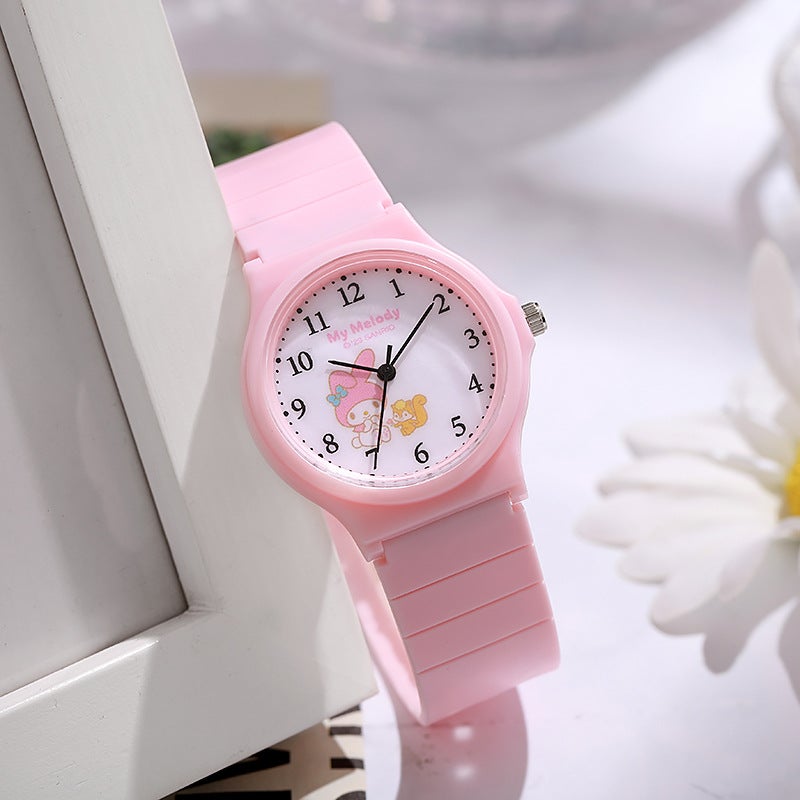 New Sanrio Cartoon Kids Watch Cute Silent Quartz Black  - Image 5