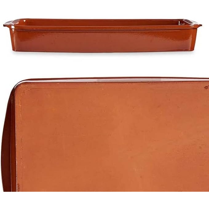 ريحني صفيحة مستطيلة عميقة من الطين البني 38 سم - Image 2