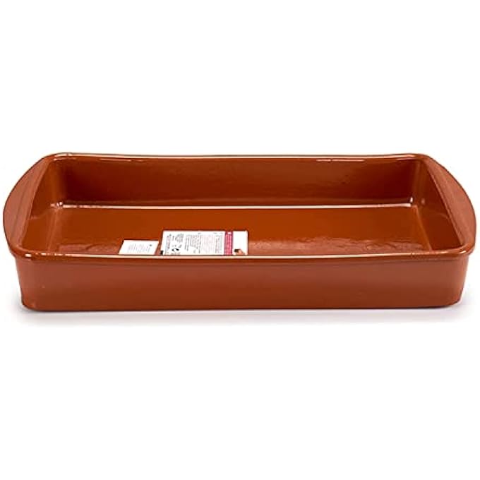 ريحني صفيحة مستطيلة عميقة من الطين البني 38 سم - Image 1