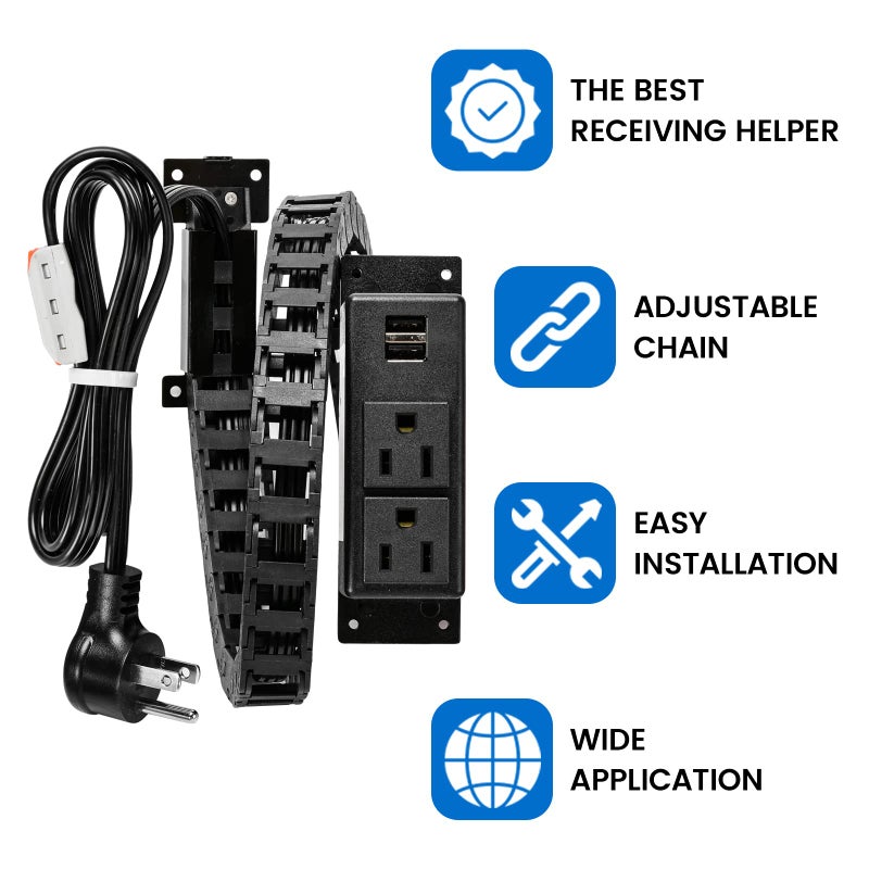 Briidea Drawer Outlet Kit with Two 15Amp AC Outlets & Two USB-A Ports, a Necessary Storage Assistant for Bathroom, Bedroom, Kitchen - Image 2