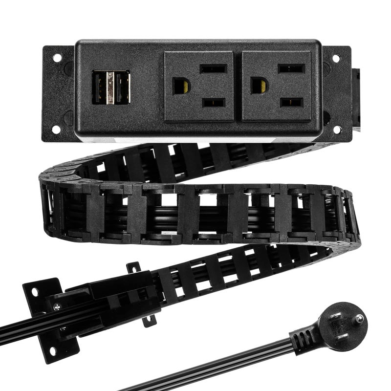 Briidea Drawer Outlet Kit with Two 15Amp AC Outlets & Two USB-A Ports, a Necessary Storage Assistant for Bathroom, Bedroom, Kitchen - Image 1