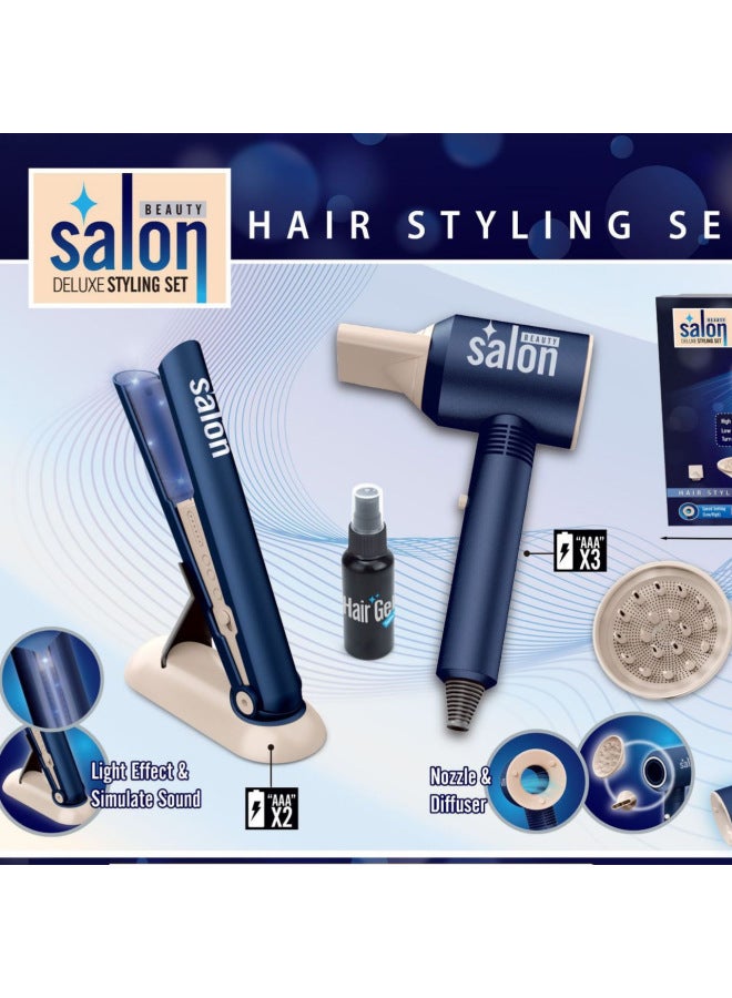 Hair Dryer Hair Salon Suit Children's Toys Play House Combing Makeup Girls Toys-Color:Hair Salon Life Equipment (english Color Box) - Image 3
