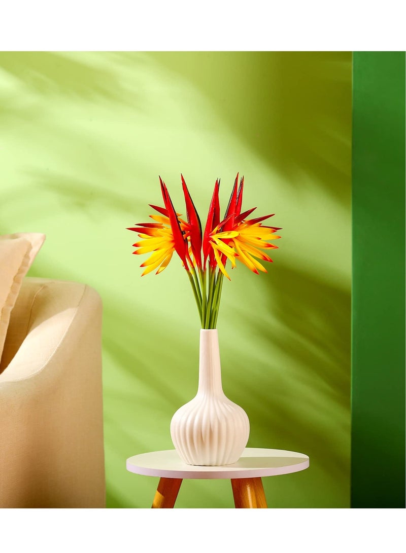 10-Pack UV Resistant Bird of Paradise Artificial Flowers - 22 Inch Tropical Faux Plants for Home, Garden, Office, and Wedding Decor - Vibrant Yellow Color, No Fade, Perfect for Year-Round Use