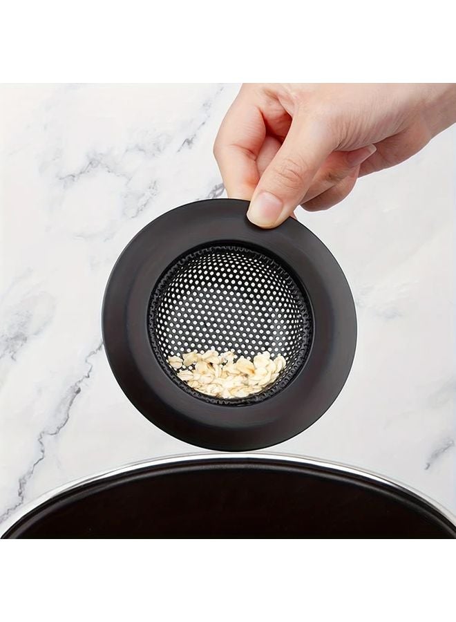 2pcs Black Stainless Steel Sink Drain Filter Anti Clogging Kitchen Bathroom - Image 4