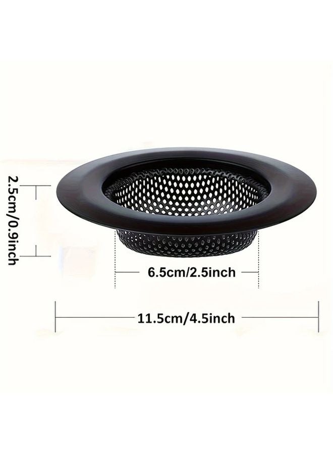 2pcs Black Stainless Steel Sink Drain Filter Anti Clogging Kitchen Bathroom - Image 3