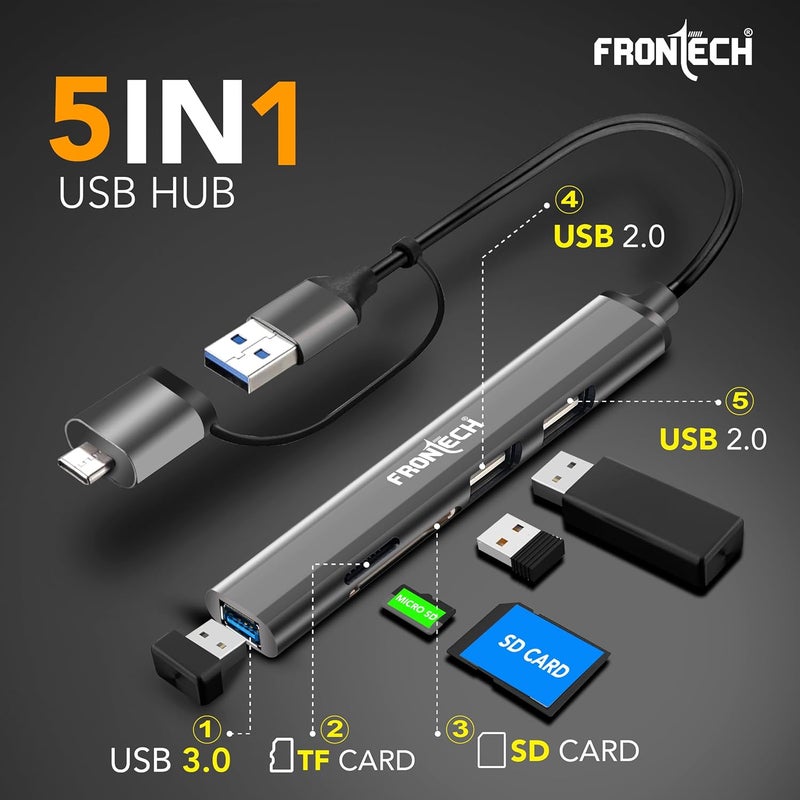 FRONTECH Multiport HUB,USB 3.0, 3X USB 2.0,Compact Metal Design, Multi OS Compatible. (NC-0040) - Image 2