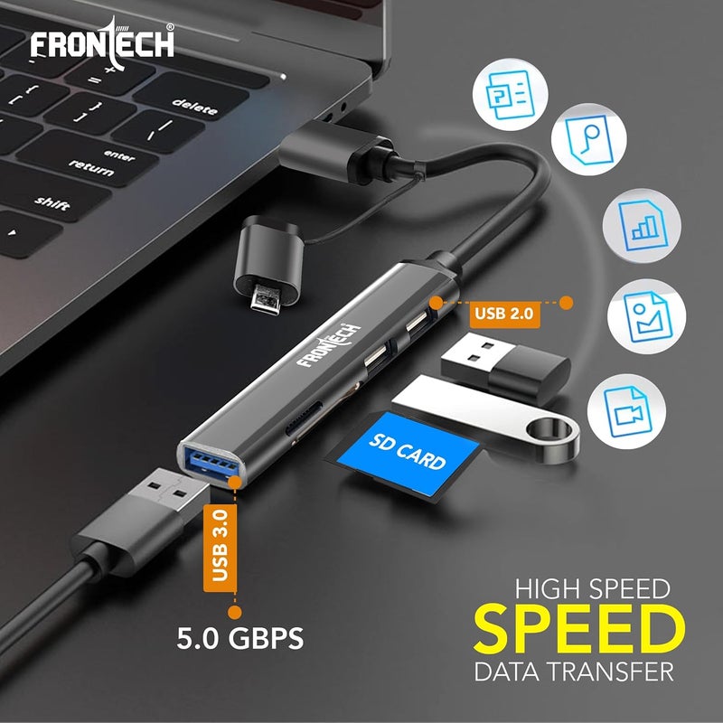 FRONTECH Multiport HUB,USB 3.0, 3X USB 2.0,Compact Metal Design, Multi OS Compatible. (NC-0040) - Image 4