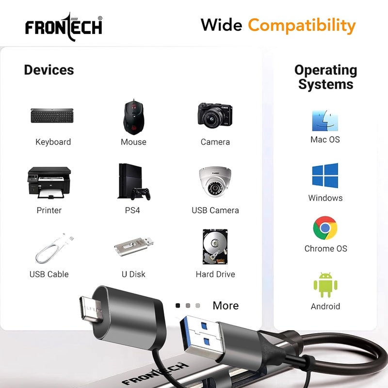 FRONTECH Multiport HUB,USB 3.0, 3X USB 2.0,Compact Metal Design, Multi OS Compatible. (NC-0040) - Image 5