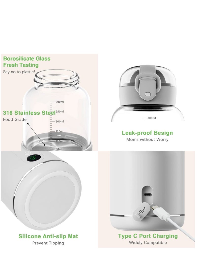 Arabest Water Warmer Rechargeable for Formula, BreastMilk, Precise Temp Control, 300ml, Portable Instant Water Warmer for Travel, Smart Wireless Baby Flask for Car, Travel, Outdoor, Battery Powered - Image 2