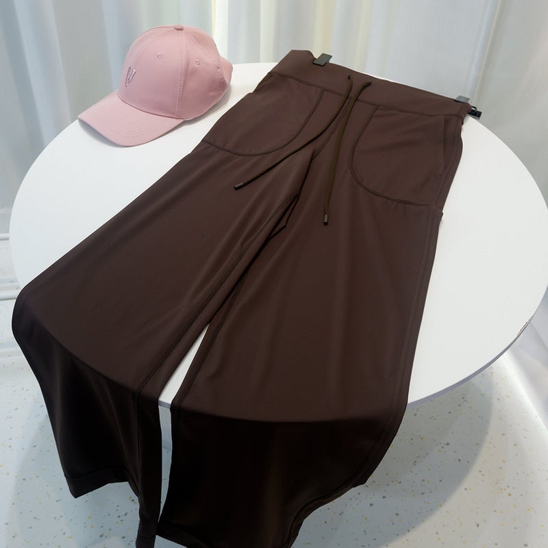 Yoga Pants For Women, Sports Casual Wide-Leg Pants, Slimming Cloud-Like High-Elasticity Drawstring Pocket Flared Comfortable Pants - Image 4