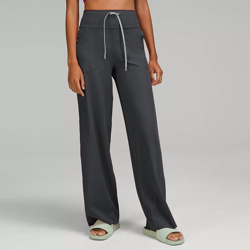 Yoga Pants For Women, Sports Casual Wide-Leg Pants, Slimming Cloud-Like High-Elasticity Drawstring Pocket Flared Comfortable Pants - Image 2