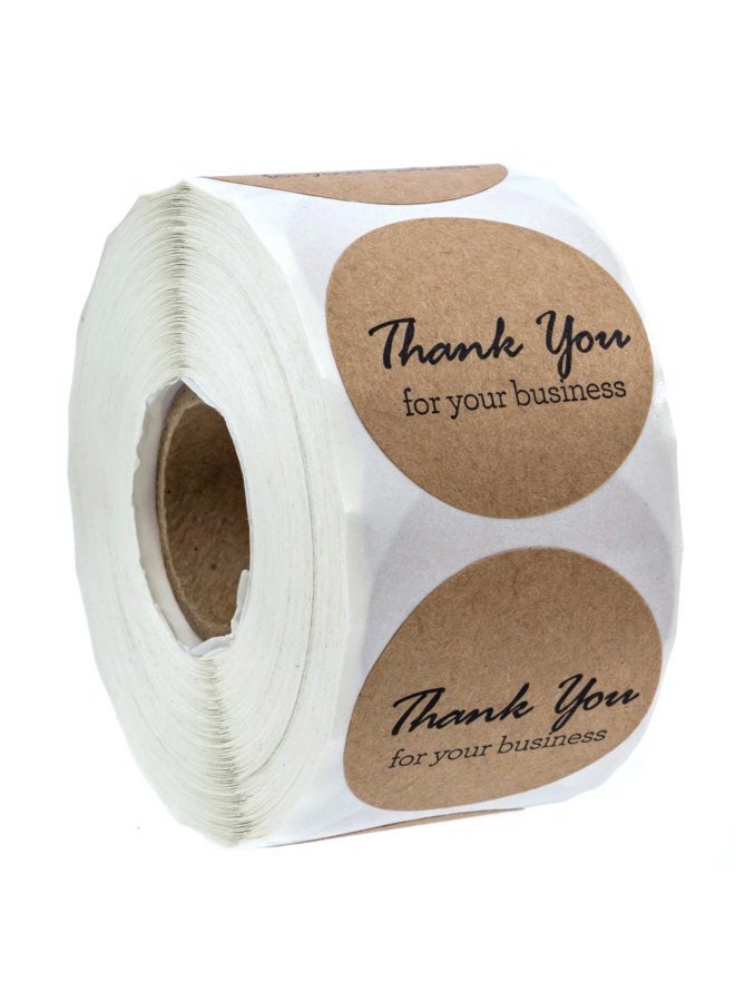SBlabels 1.5" Round Kraft Thank You For Your Business Stickers/500 Labels Per Roll - Image 1